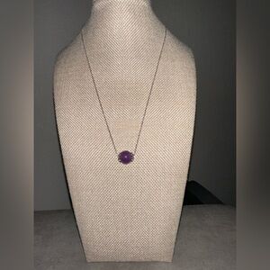 purple jade pendant with sterling silver chain by Jade of Yesteryear
